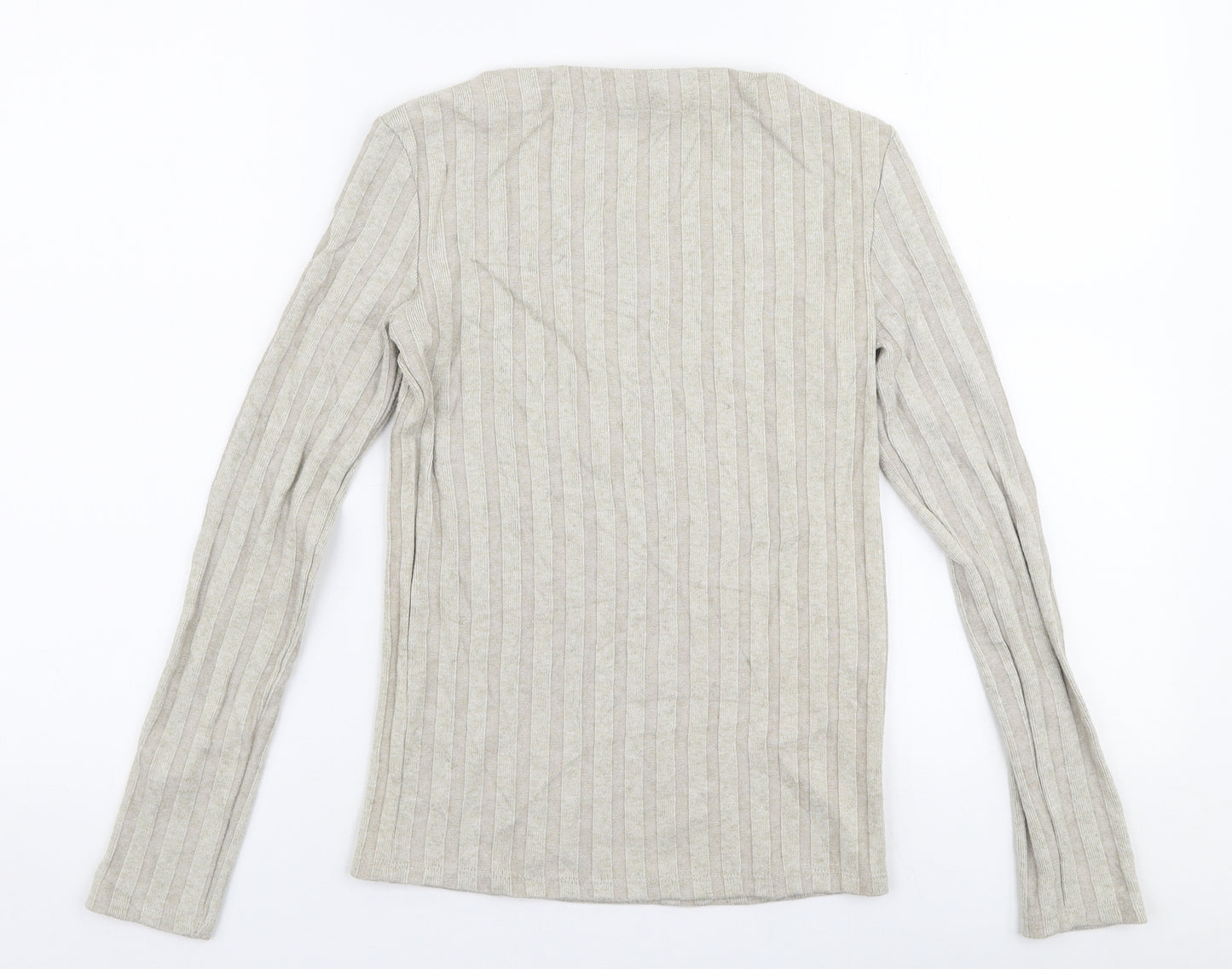 MNG Womens Beige Boat Neck  Polyester Pullover Jumper Size S