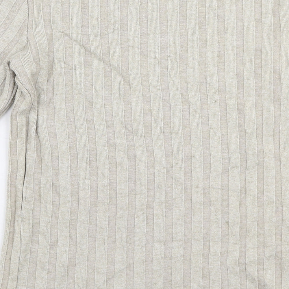 MNG Womens Beige Boat Neck  Polyester Pullover Jumper Size S