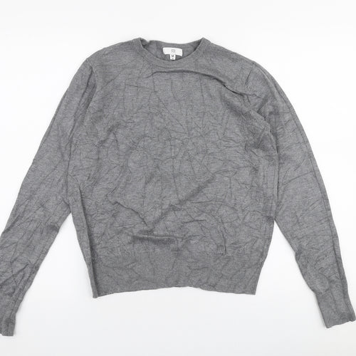 River Island Mens Grey Round Neck  Polyester Pullover Jumper Size M