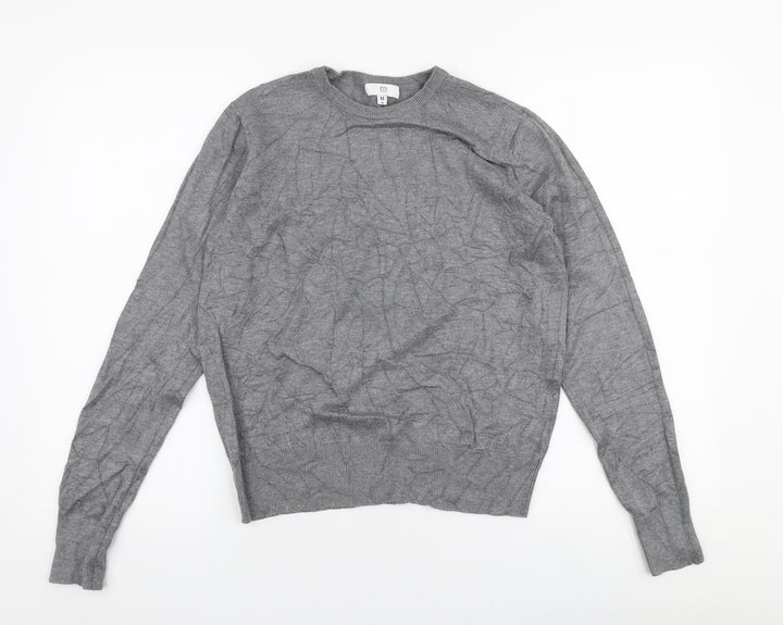 River Island Mens Grey Round Neck Polyester Pullover Jumper Size M
