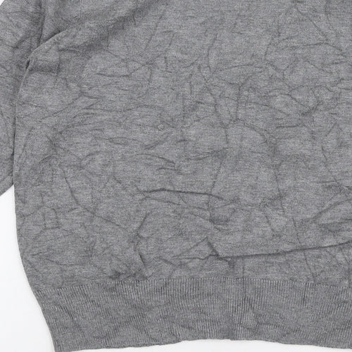 River Island Mens Grey Round Neck  Polyester Pullover Jumper Size M