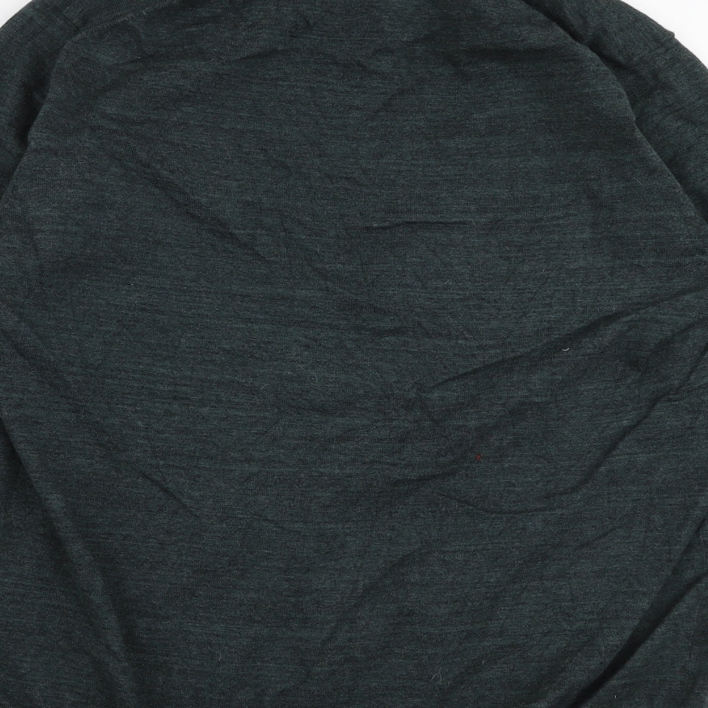 Marks and Spencer Mens Green Roll Neck  Cotton Pullover Jumper Size XL