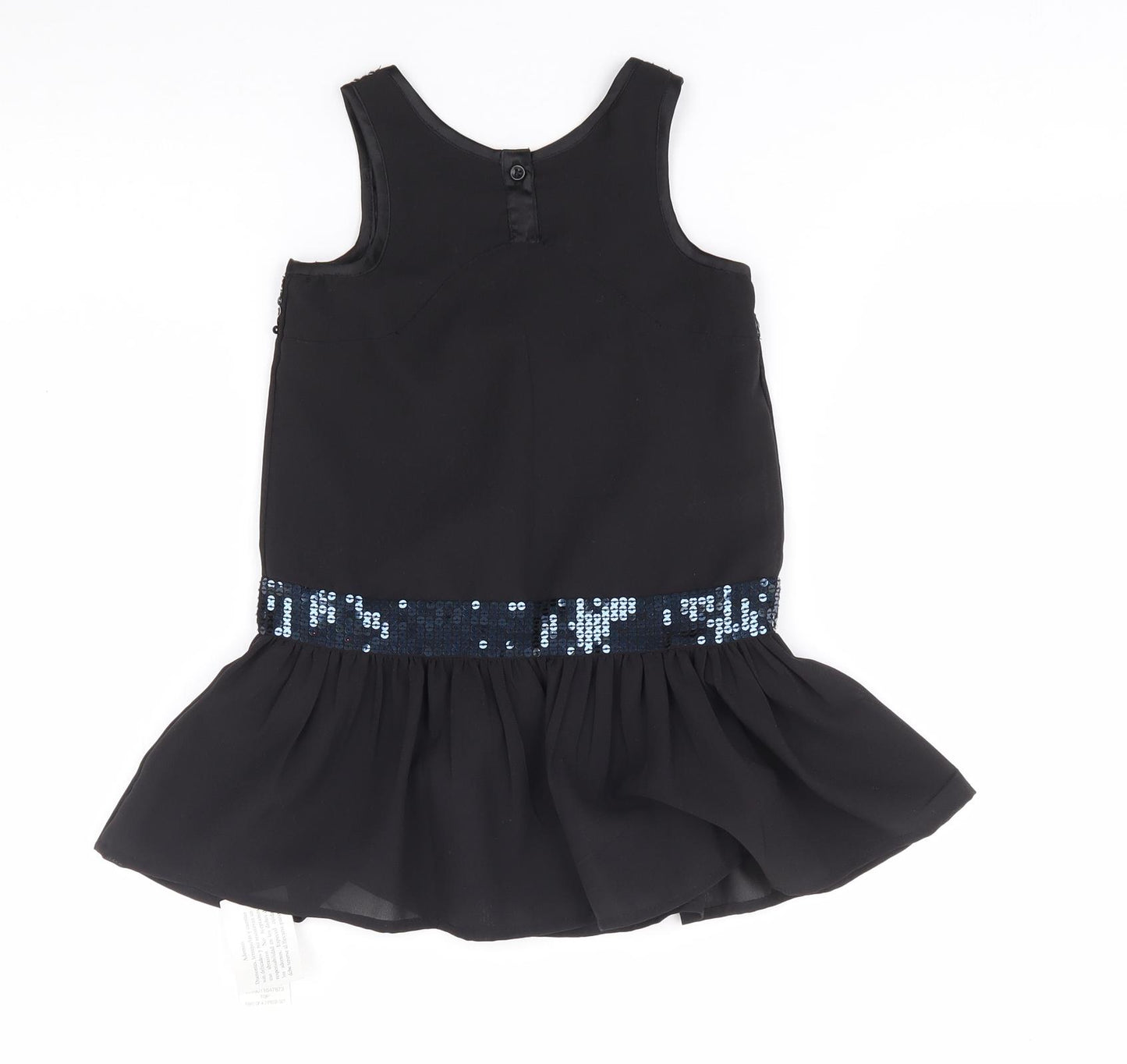 Dunnes Stores Girls Black  Polyester A-Line  Size 4 Years  Round Neck Pullover - Party Dress