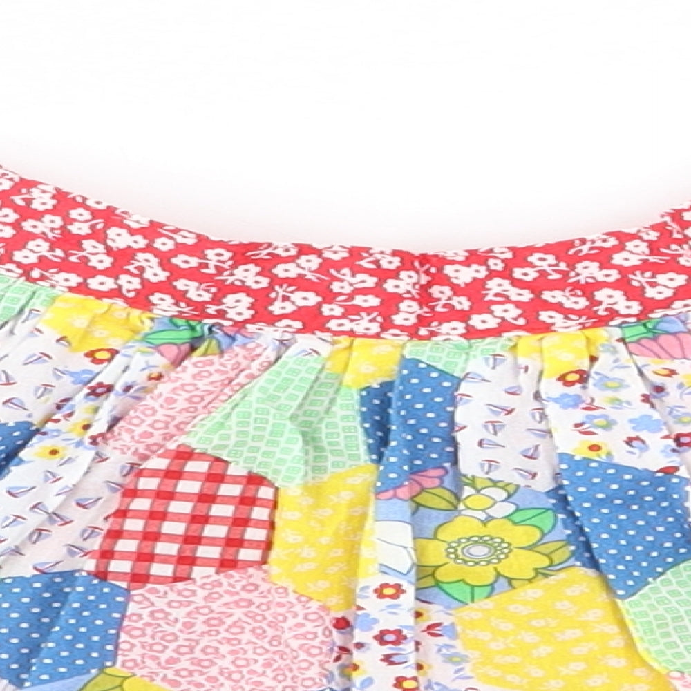 Little Bird Girls Multicoloured Patchwork 100% Cotton Skater Skirt Size 9-12 Months  Pull On