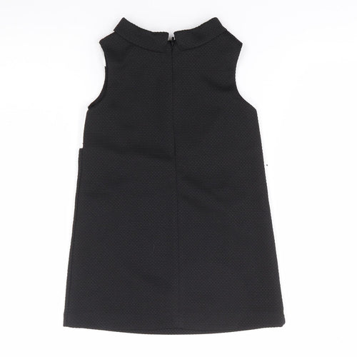 NEXT Girls Black  Polyester Shift  Size 4 Years  Mock Neck Zip