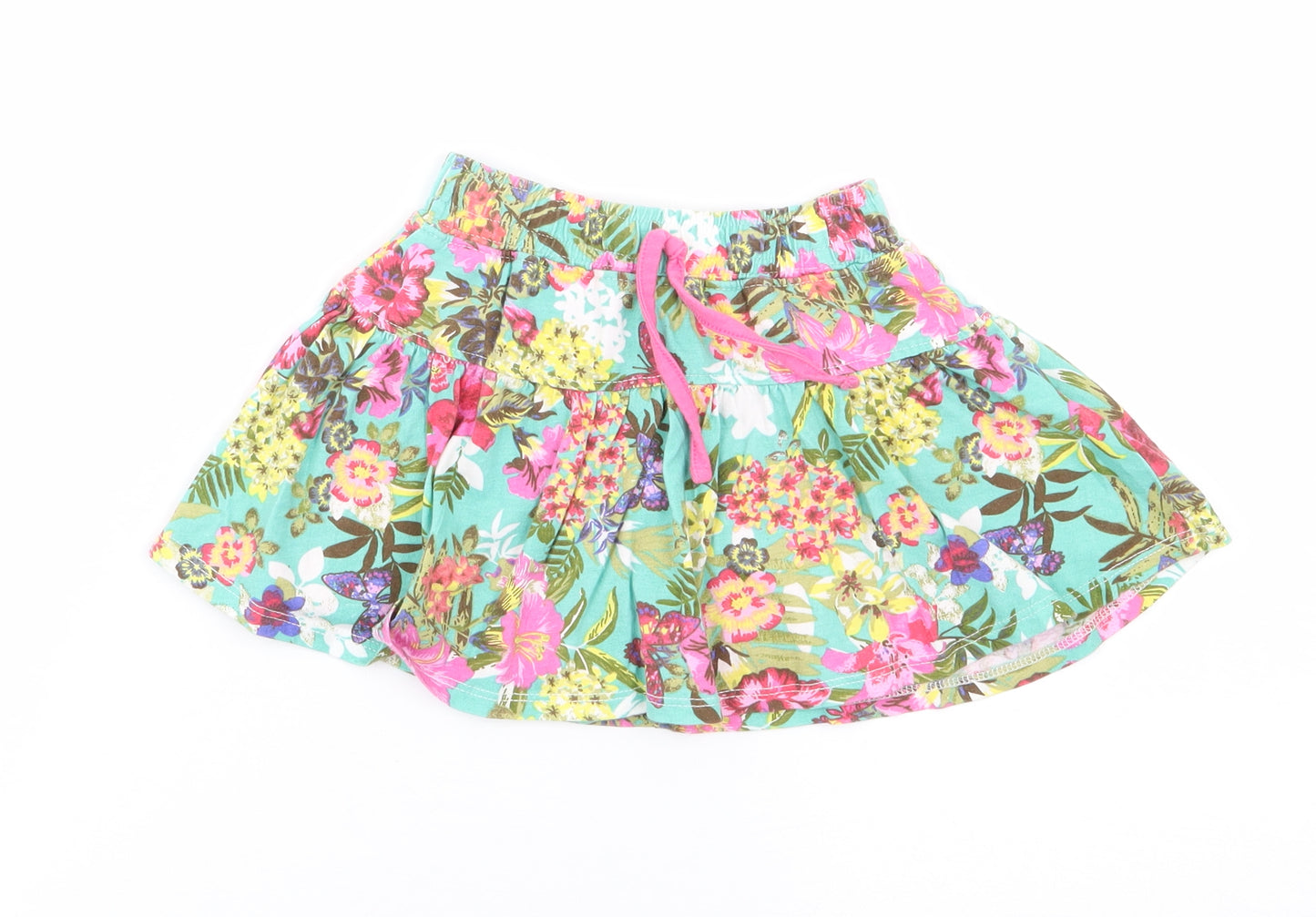 Monsoon Girls Multicoloured Floral Cotton Flare Skort Size 3-4 Years  Regular