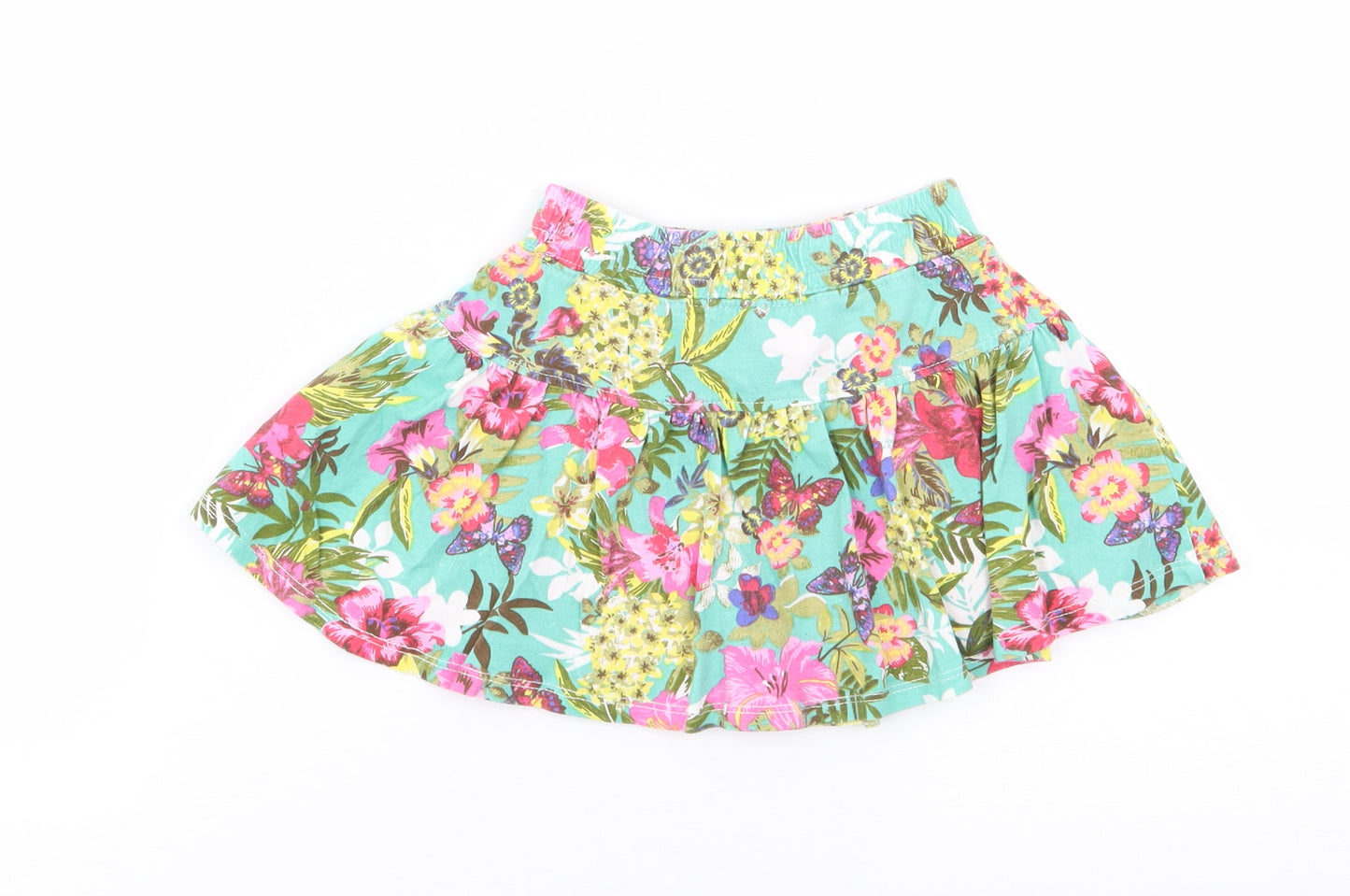 Monsoon Girls Multicoloured Floral Cotton Flare Skort Size 3-4 Years  Regular