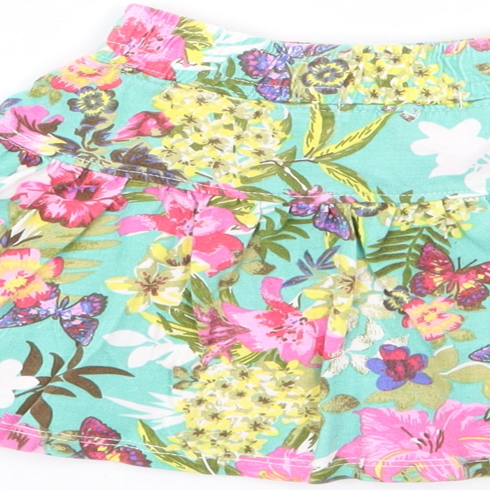 Monsoon Girls Multicoloured Floral Cotton Flare Skort Size 3-4 Years  Regular