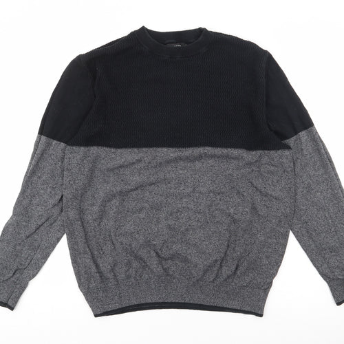 Burton Mens Grey Crew Neck  Cotton Pullover Jumper Size L