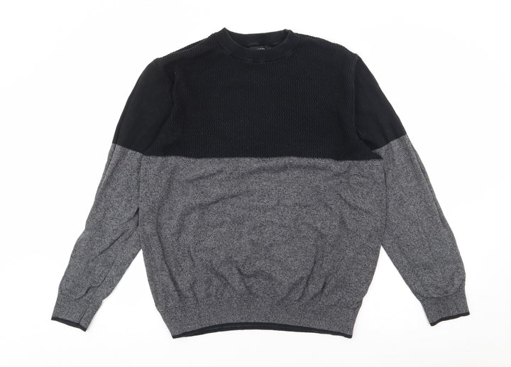 Burton Mens Grey Crew Neck Cotton Pullover Jumper Size L