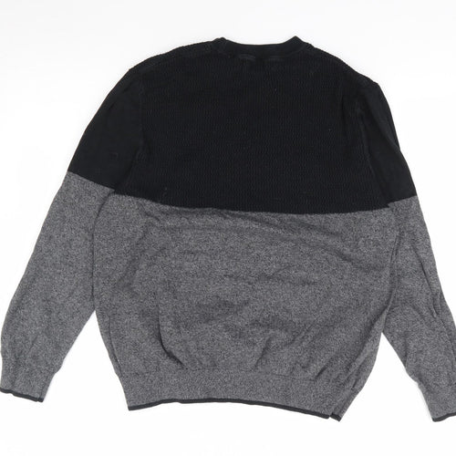 Burton Mens Grey Crew Neck  Cotton Pullover Jumper Size L