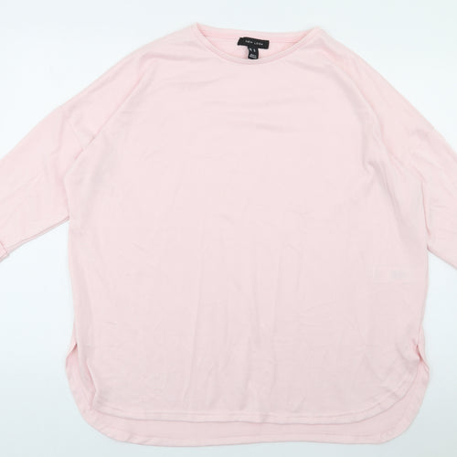 New Look Womens Pink  Polyester Jersey T-Shirt Size M Crew Neck