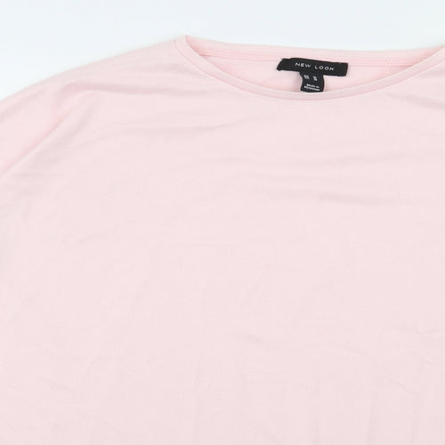 New Look Womens Pink  Polyester Jersey T-Shirt Size M Crew Neck