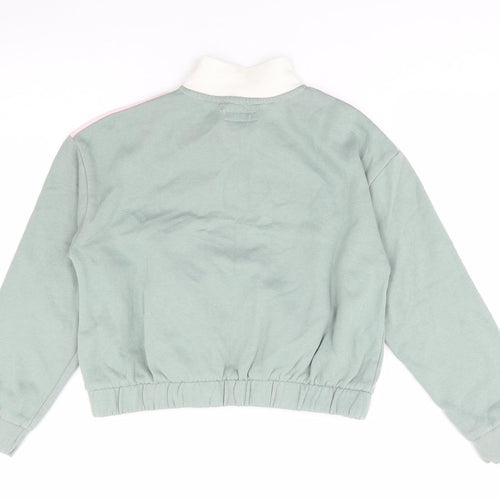 Primark Girls Green Colourblock Cotton Pullover Sweatshirt Size 11-12 Years  Pullover