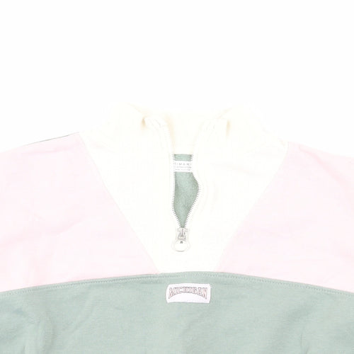 Primark Girls Green Colourblock Cotton Pullover Sweatshirt Size 11-12 Years  Pullover