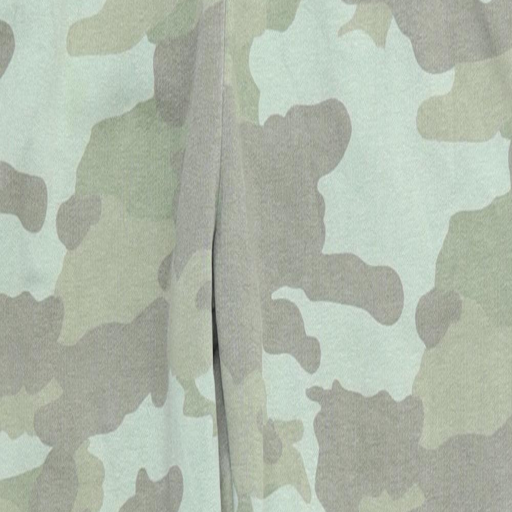 Marks and Spencer Girls Green Camouflage Cotton Jogger Trousers Size 10-11 Years L23.5 in Regular