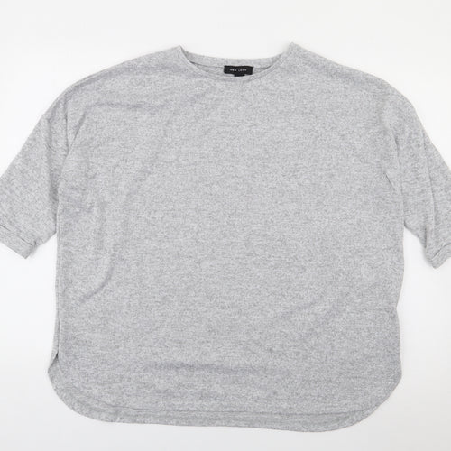 New Look Womens Grey  Polyester Jersey T-Shirt Size M Round Neck