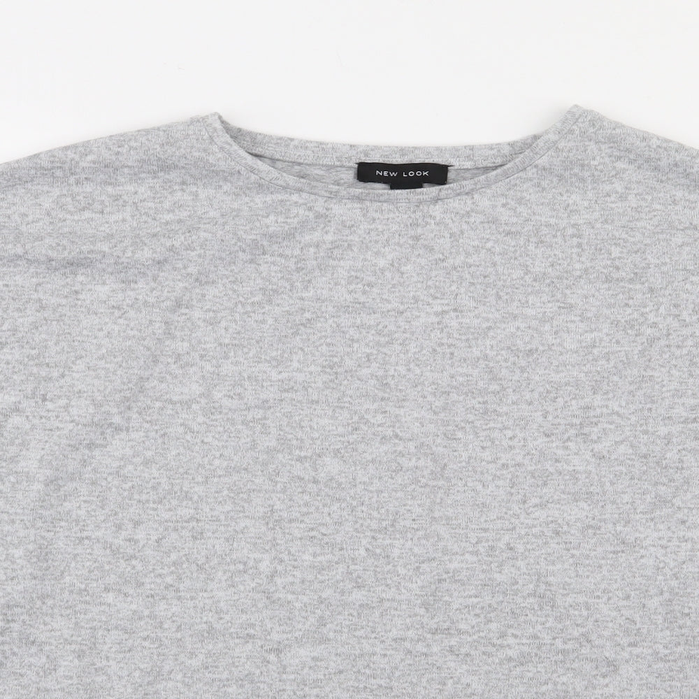 New Look Womens Grey  Polyester Jersey T-Shirt Size M Round Neck