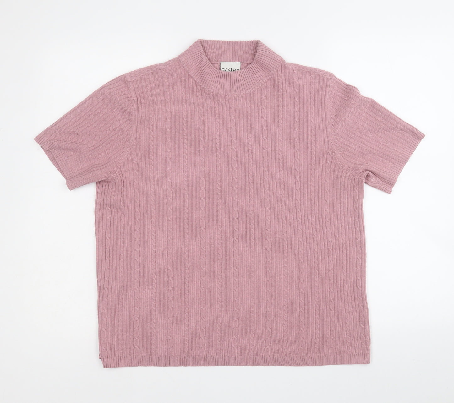 easytex Womens Pink Round Neck  Acrylic Pullover Jumper Size 20