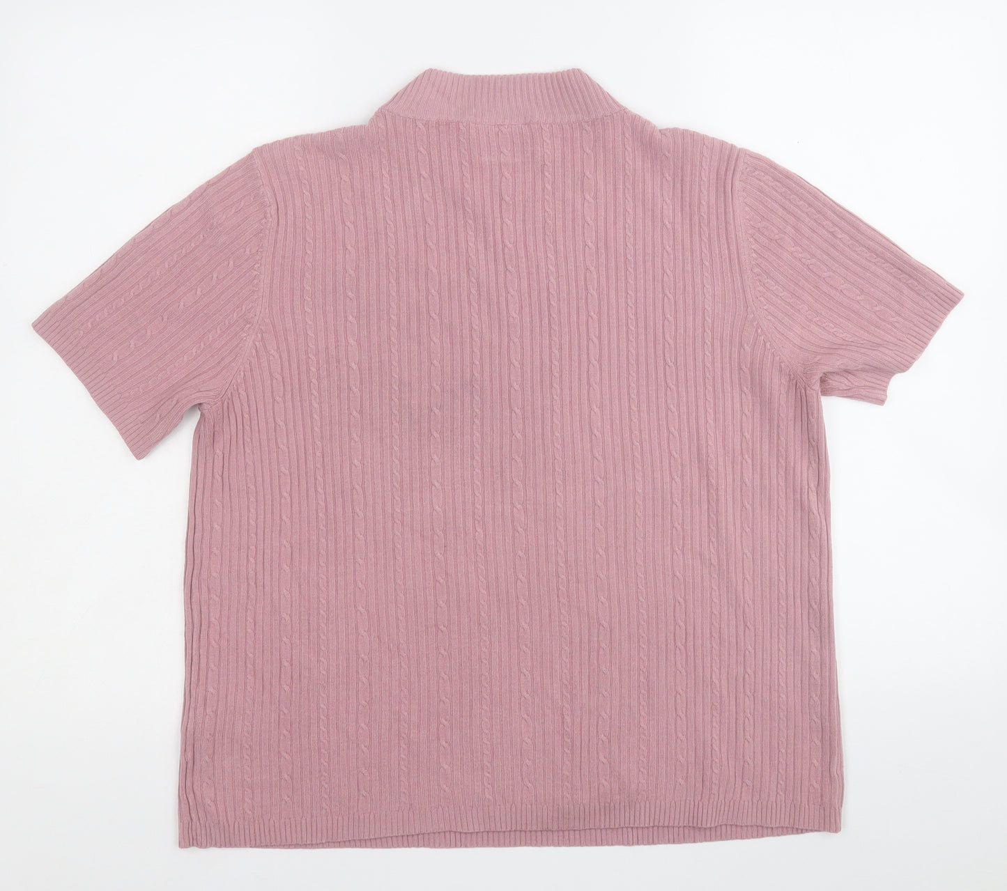 easytex Womens Pink Round Neck  Acrylic Pullover Jumper Size 20