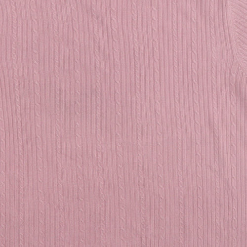 easytex Womens Pink Round Neck  Acrylic Pullover Jumper Size 20