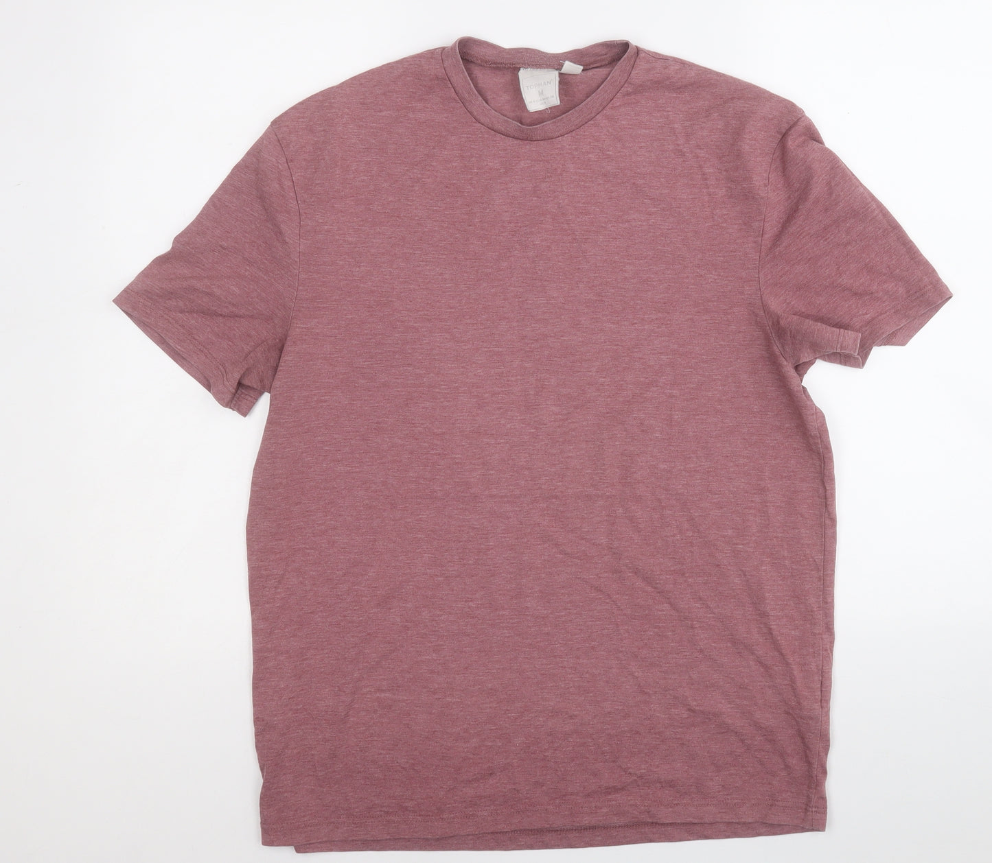 Topman Mens Red  Polyester  T-Shirt Size M Round Neck