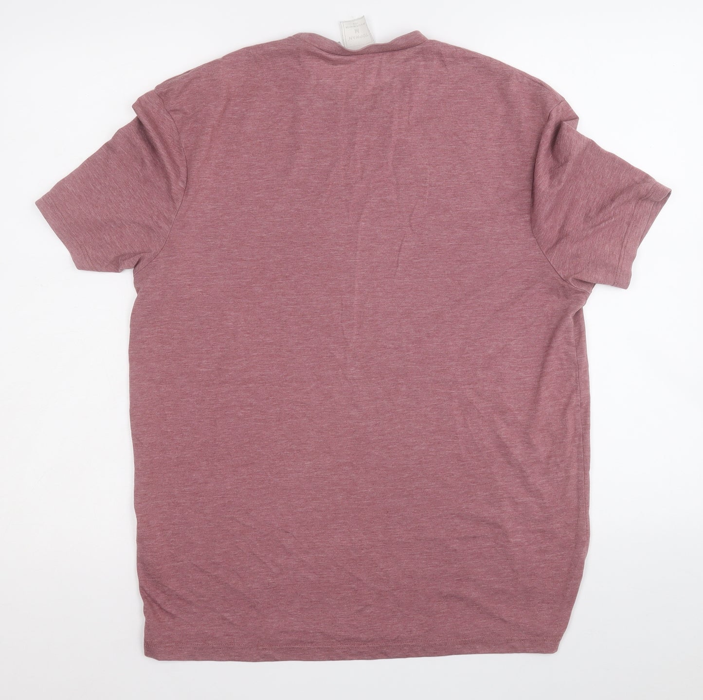Topman Mens Red  Polyester  T-Shirt Size M Round Neck