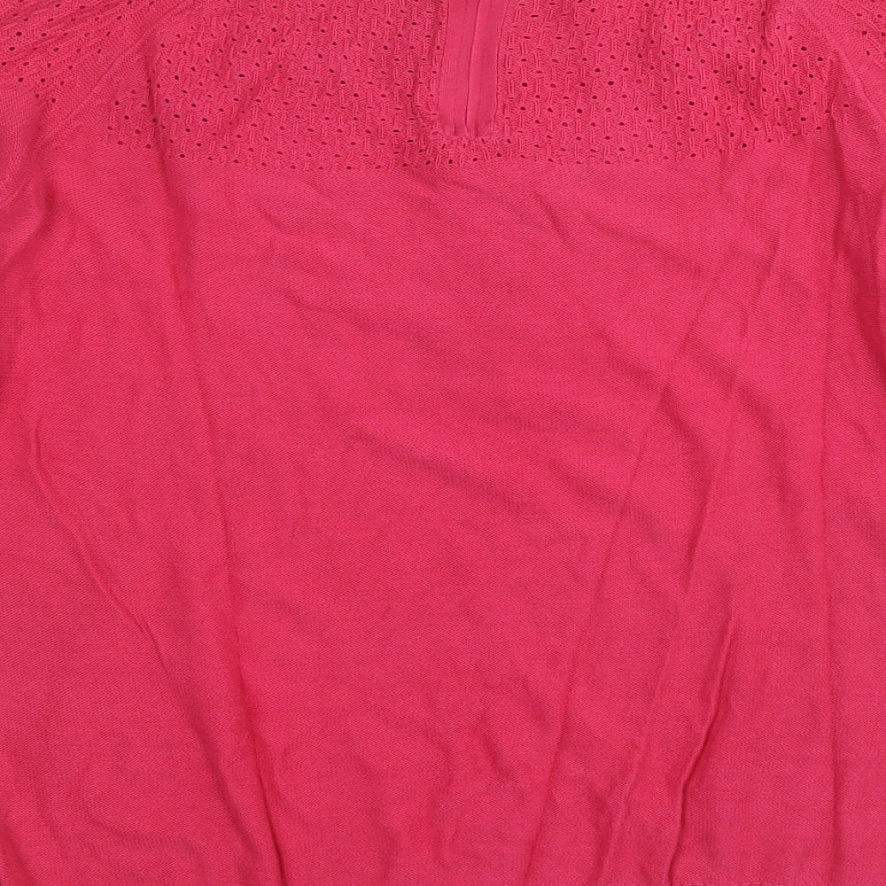 s.Oliver Womens Pink Round Neck  Acrylic Pullover Jumper Size L