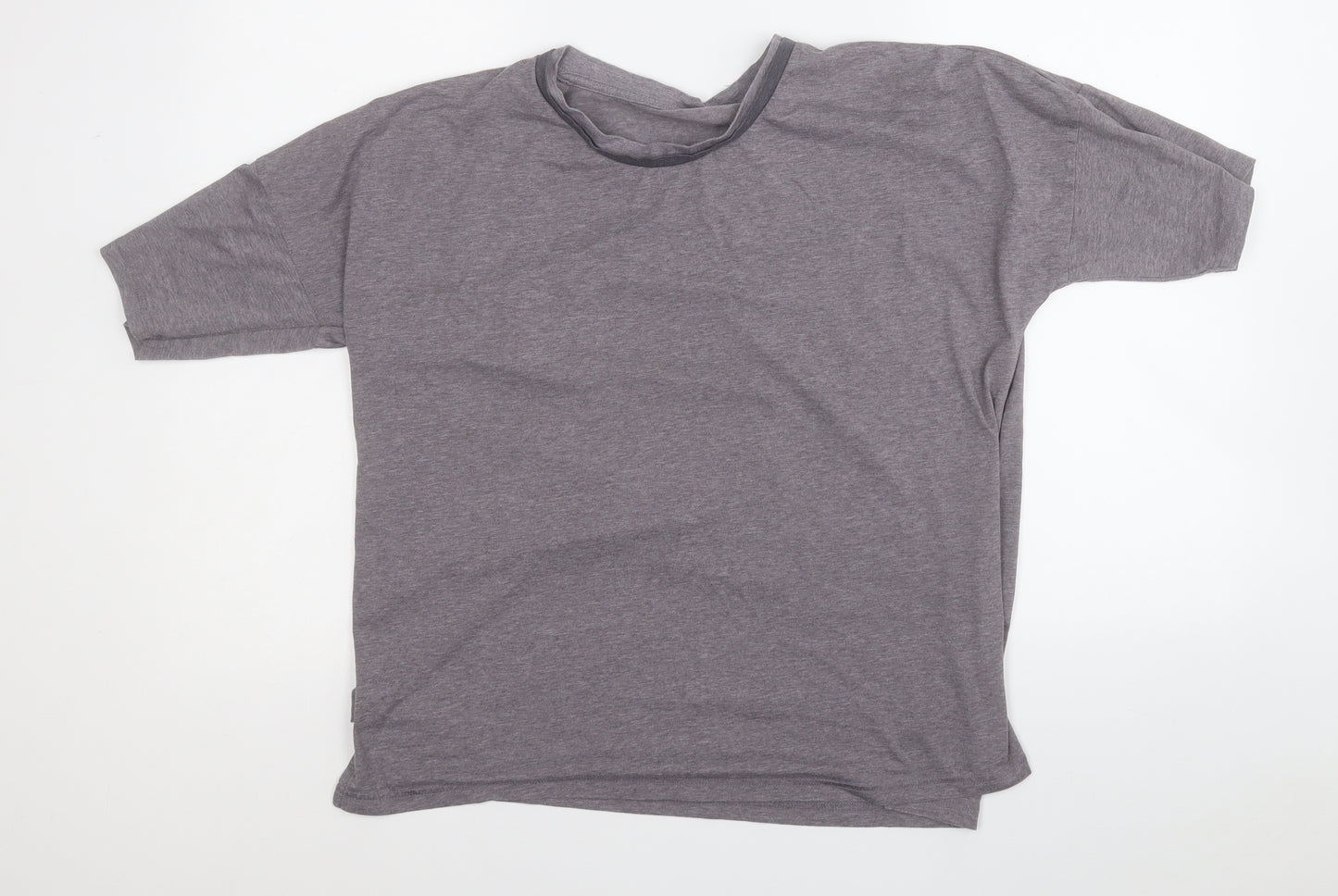 Dunnes Stores Womens Grey  Polyester Basic T-Shirt Size M Round Neck