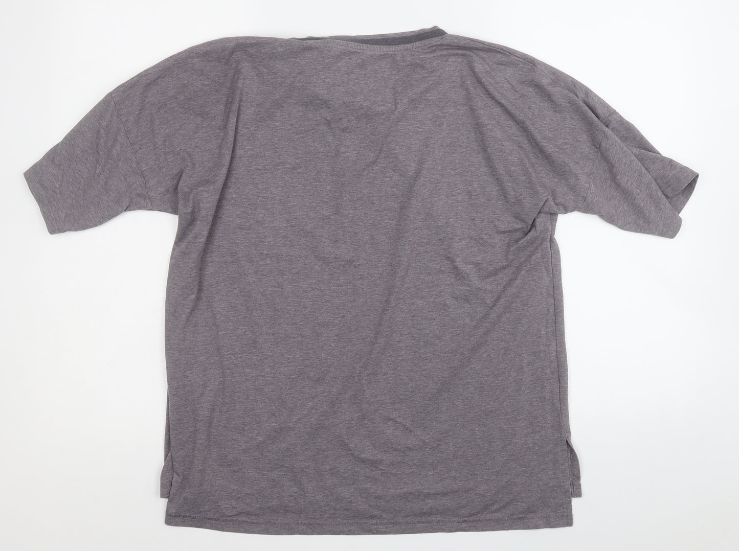 Dunnes Stores Womens Grey  Polyester Basic T-Shirt Size M Round Neck