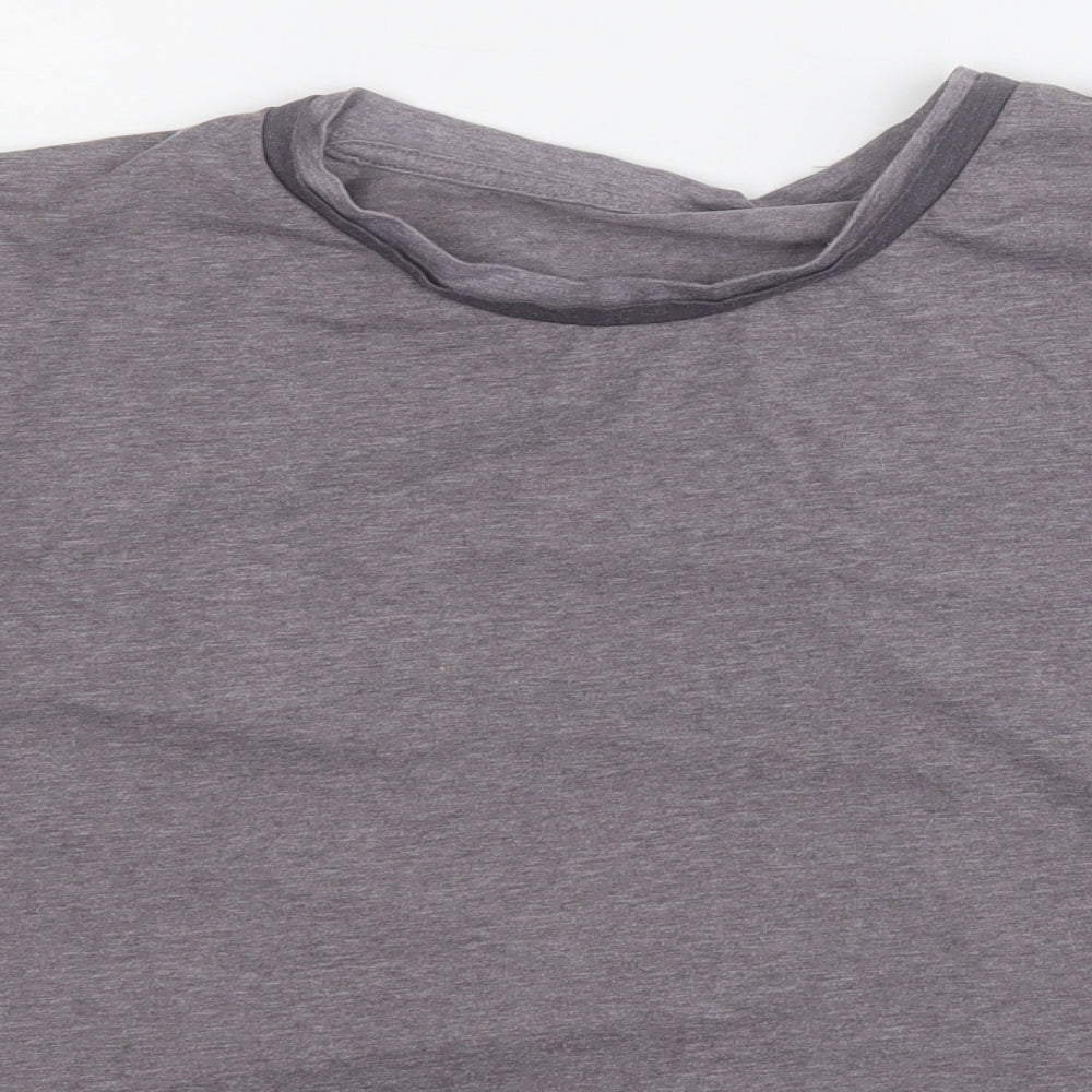 Dunnes Stores Womens Grey  Polyester Basic T-Shirt Size M Round Neck