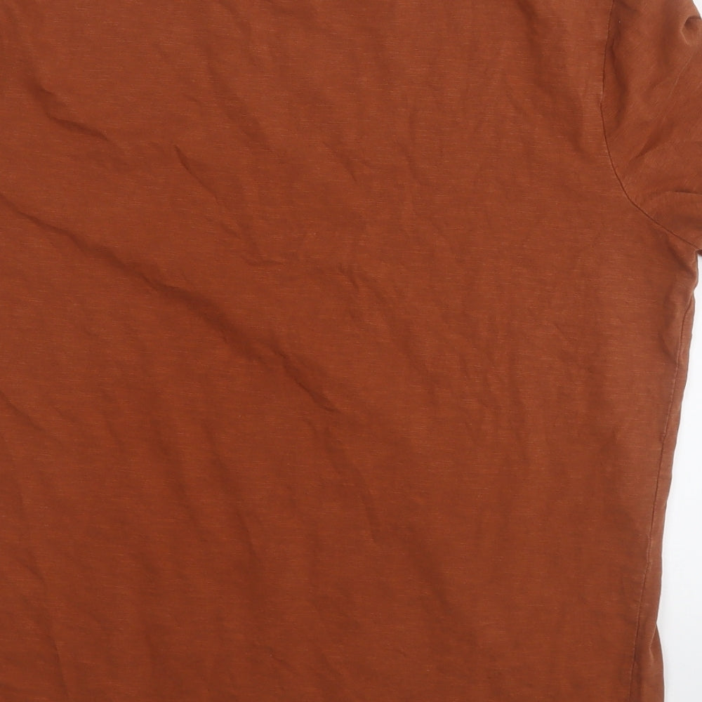 TU Mens Brown  Cotton  T-Shirt Size L