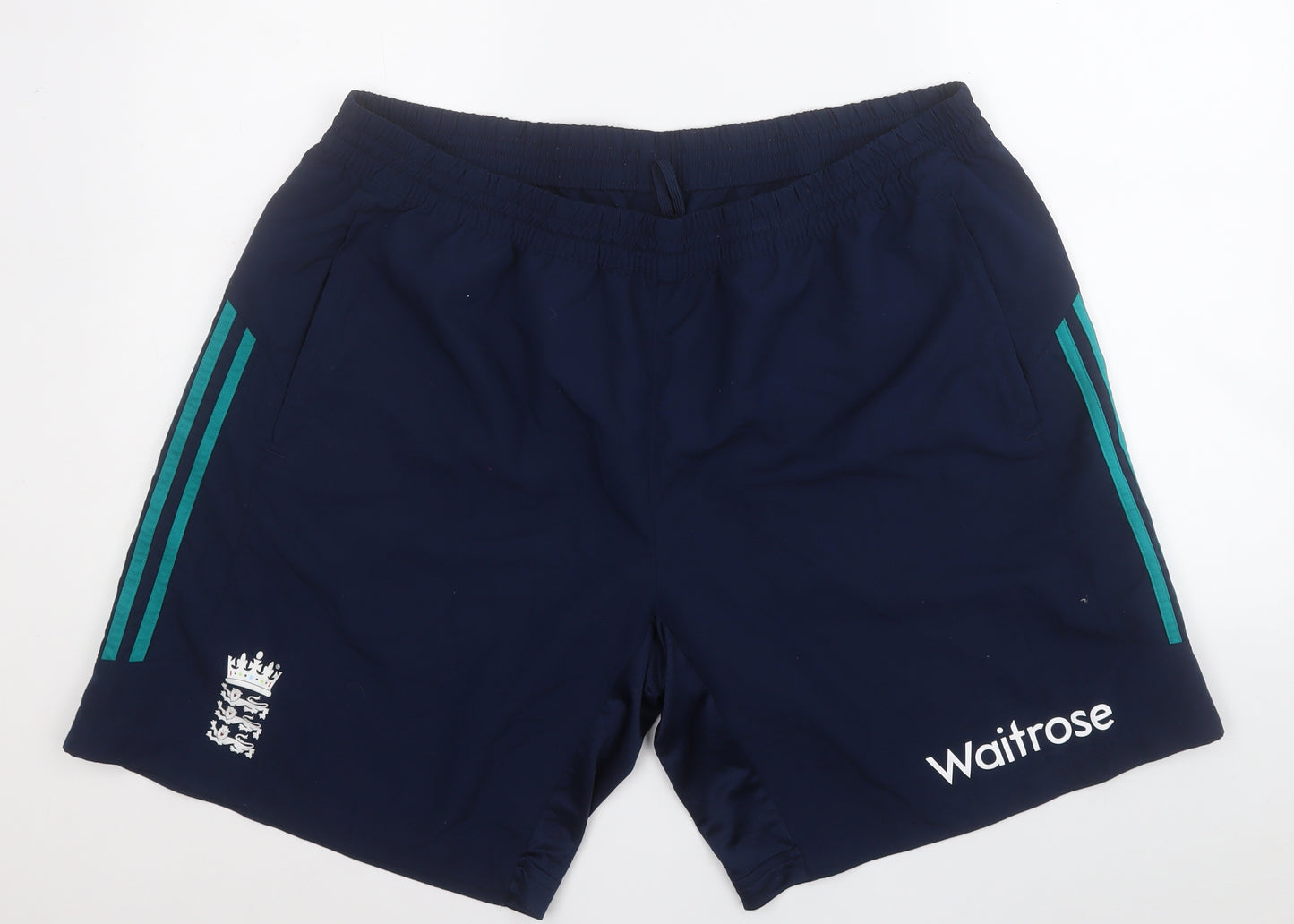 adidas Mens Blue  Polyester Sweat Shorts Size 2XL  Regular  - England Waitrose