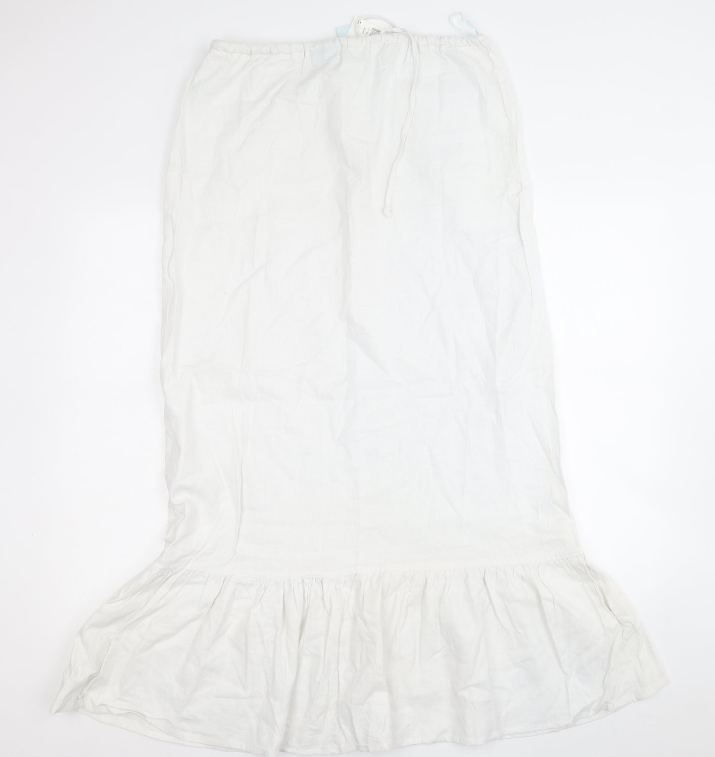 Bonmarché Womens White  Linen Fit & Flare  Size 16  Round Neck
