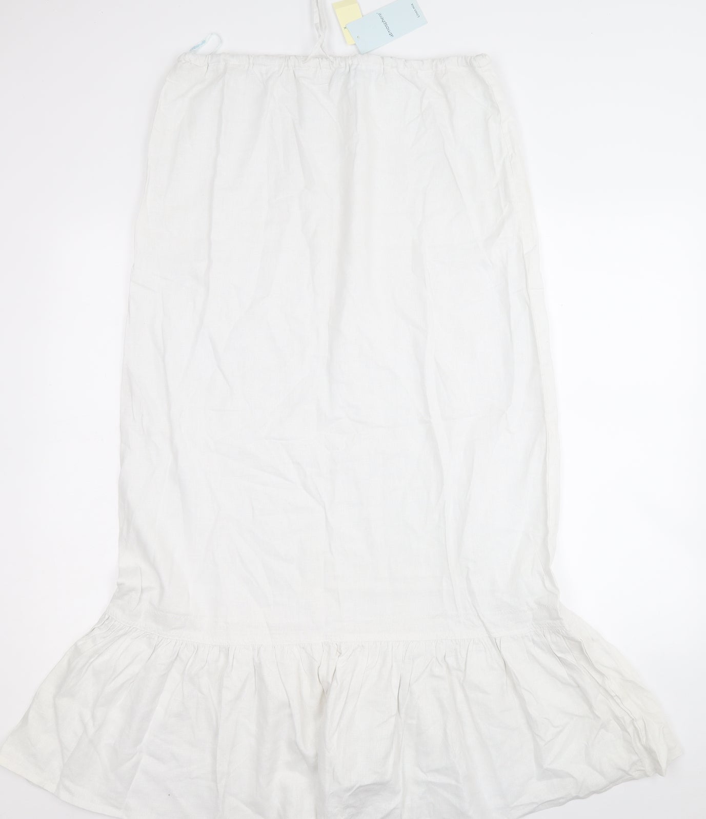 Bonmarché Womens White  Linen Fit & Flare  Size 16  Round Neck
