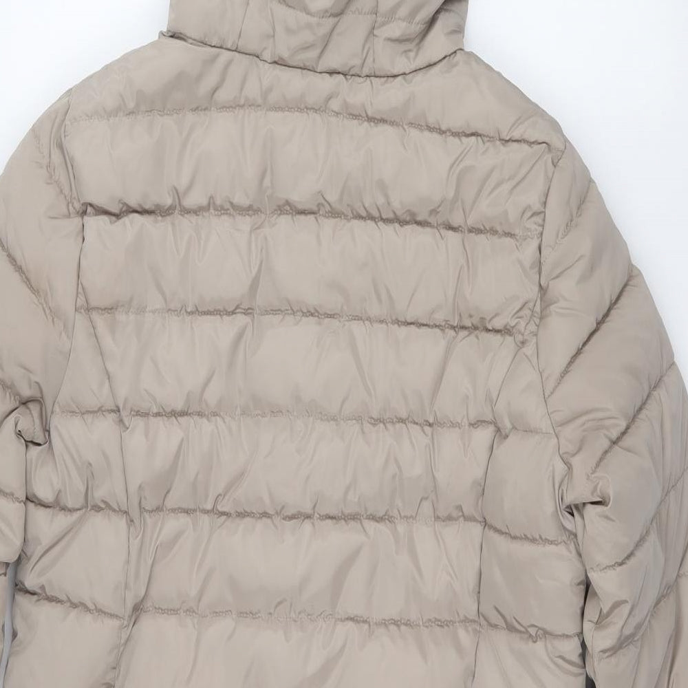 Dunnes Stores Womens Brown   Puffer Jacket Coat Size M  Zip