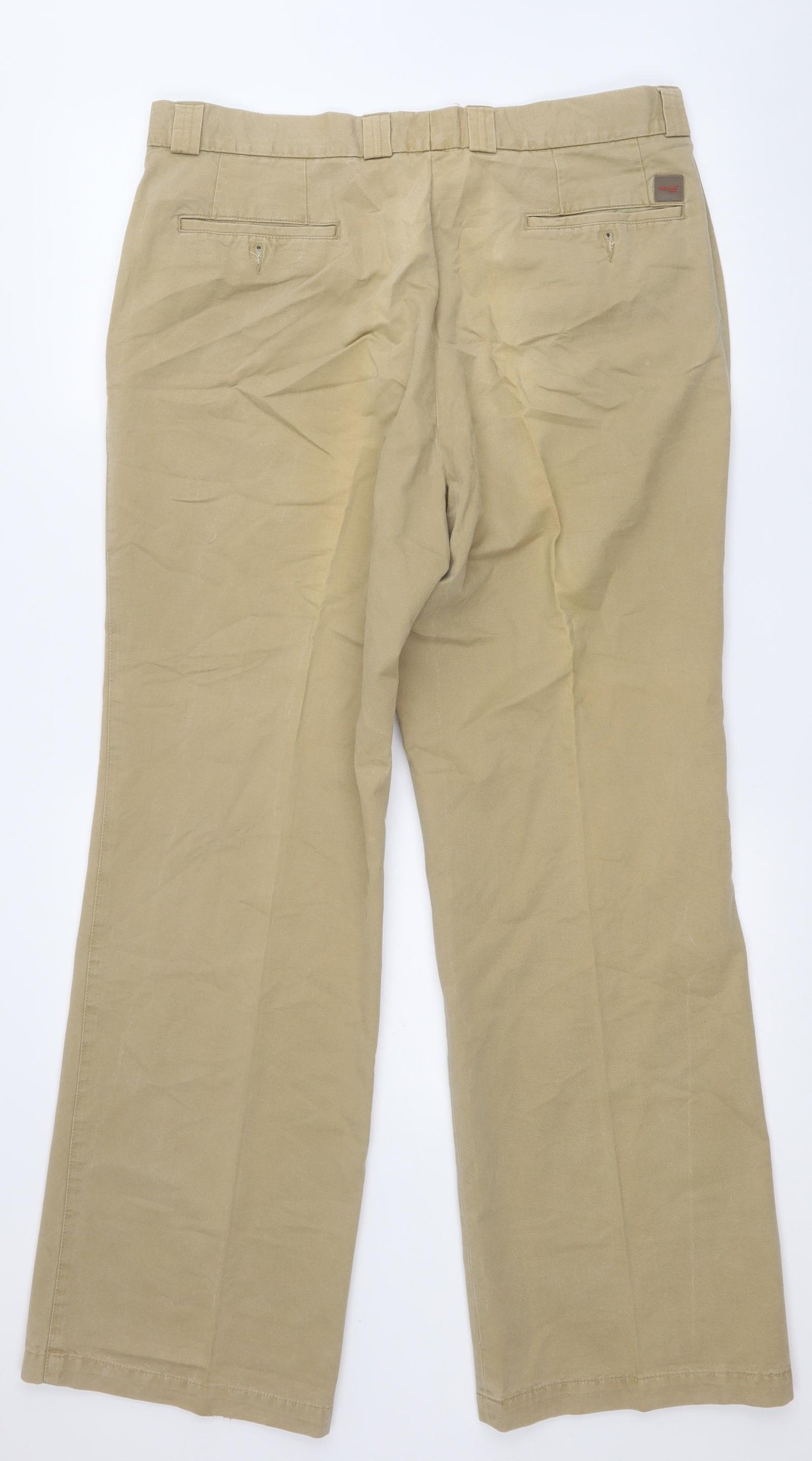 REMUS Mens Brown  Cotton Chino Trousers Size 36 L28 in Regular