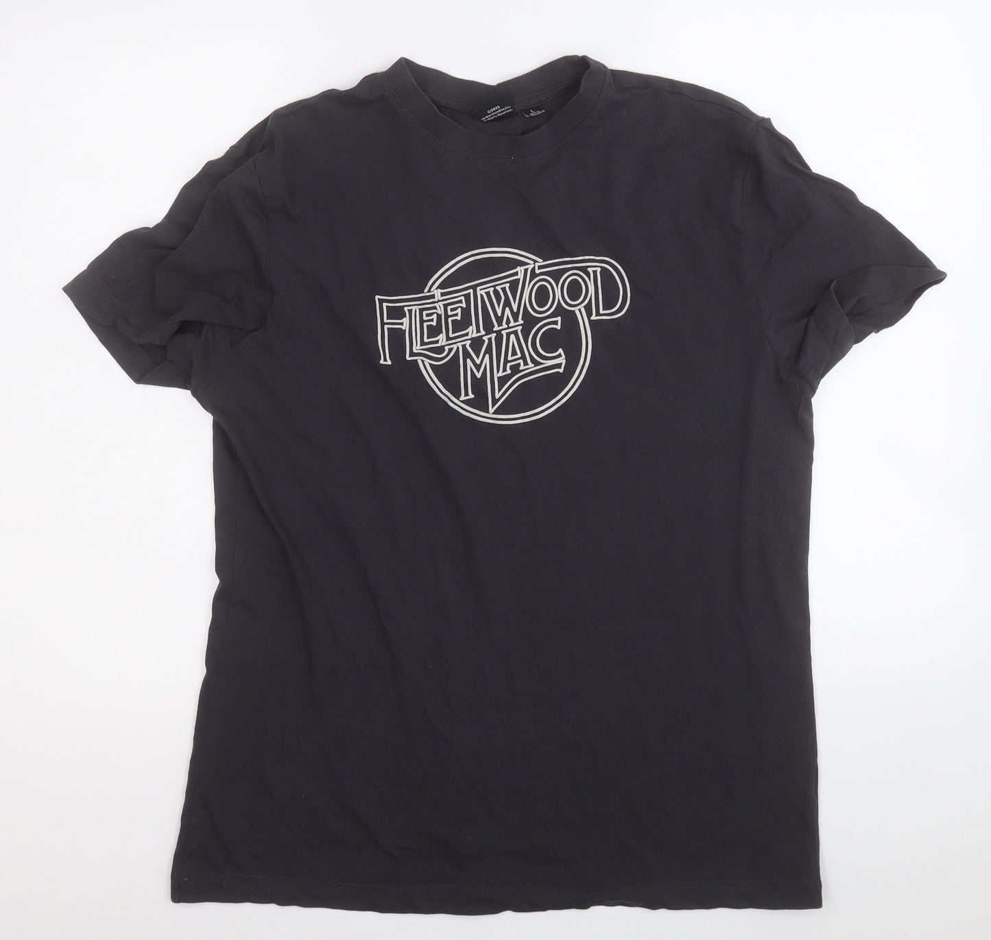 Primark Mens Black  Cotton  T-Shirt Size L Round Neck  - Fleetwood Mac