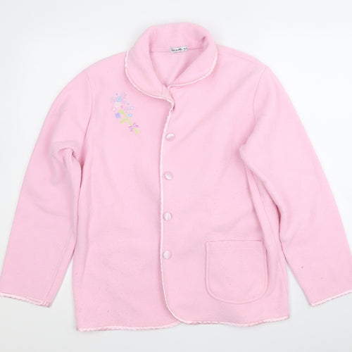 Cate De Moi Womens Pink Collared  Polyester Cardigan Jumper Size 16