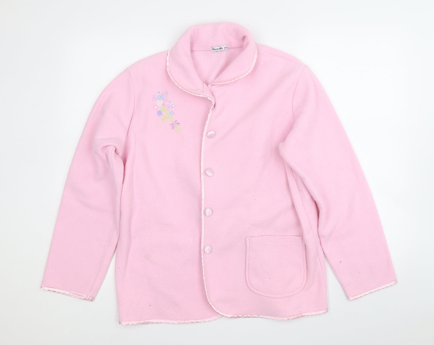 Cate De Moi Womens Pink Collared  Polyester Cardigan Jumper Size 16