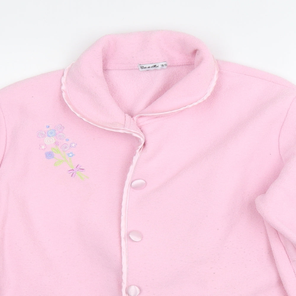 Cate De Moi Womens Pink Collared  Polyester Cardigan Jumper Size 16
