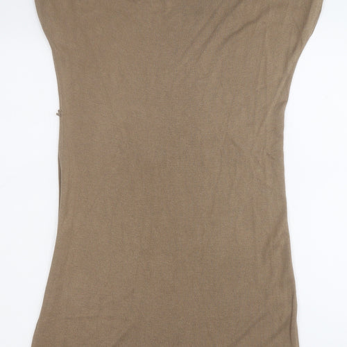 H&M Womens Brown  Viscose A-Line  Size M  Round Neck