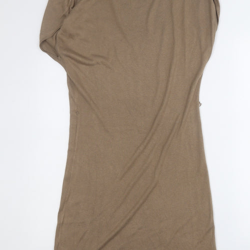 H&M Womens Brown  Viscose A-Line  Size M  Round Neck