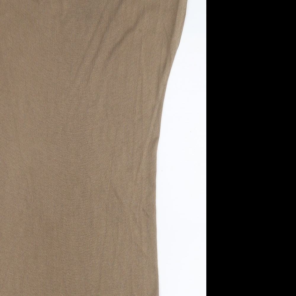 H&M Womens Brown  Viscose A-Line  Size M  Round Neck