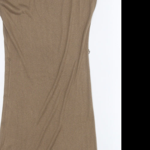 H&M Womens Brown  Viscose A-Line  Size M  Round Neck