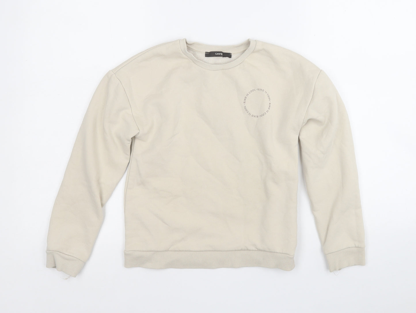 George Girls Beige  Cotton Pullover Sweatshirt Size 7-8 Years