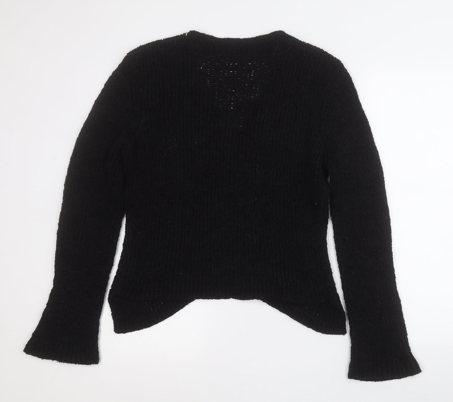 Per Una Womens Black Round Neck  Wool Cardigan Jumper Size L
