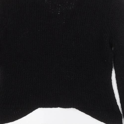 Per Una Womens Black Round Neck  Wool Cardigan Jumper Size L