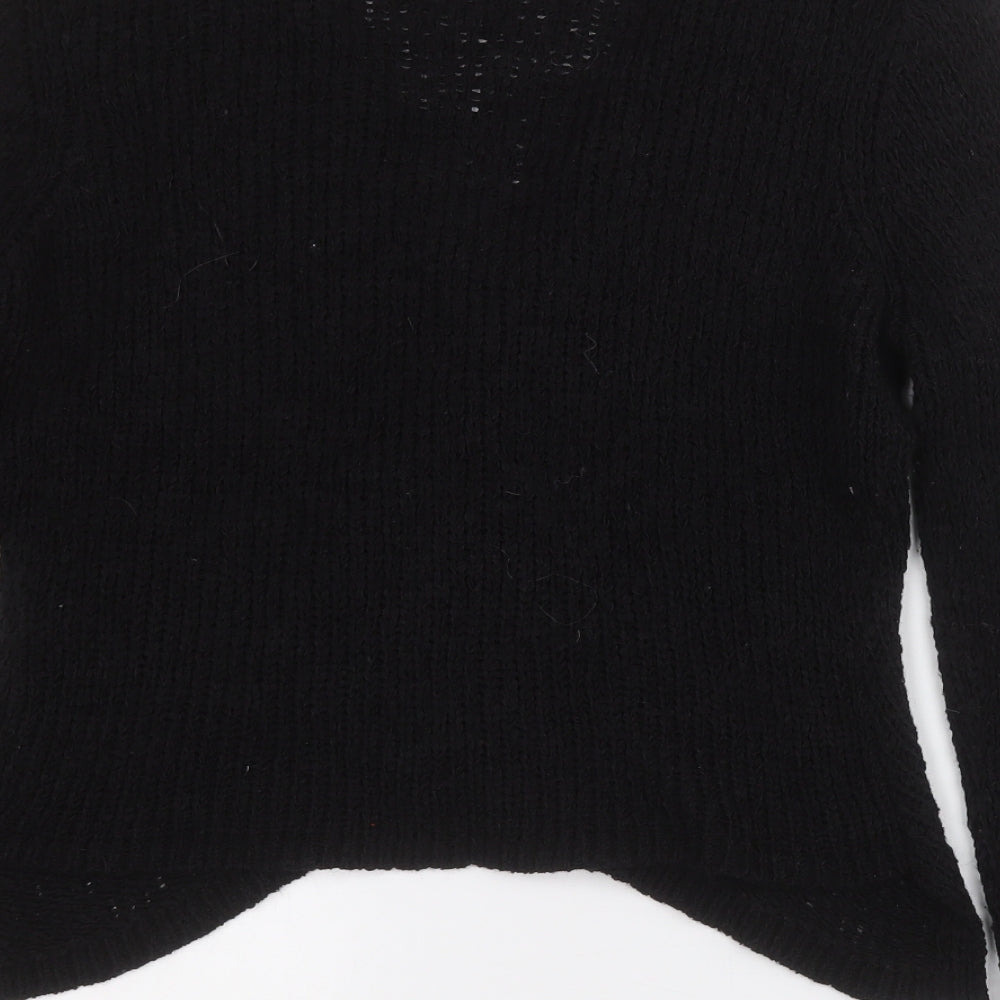 Per Una Womens Black Round Neck  Wool Cardigan Jumper Size L