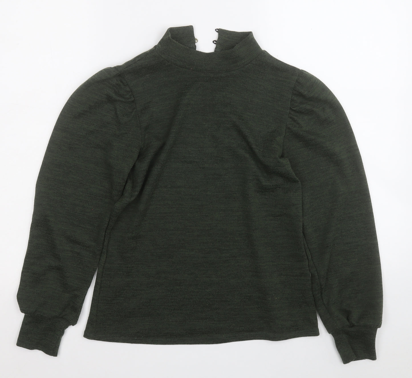 M&Co Womens Green Round Neck  Polyester Pullover Jumper Size 8